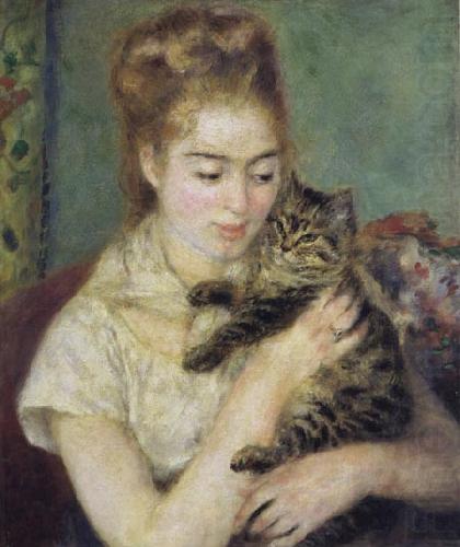 Woman with a Cat, Pierre Renoir